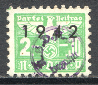 1942 Cinderella `NSDAP` Membership Fee `2.30` (Cancelled)