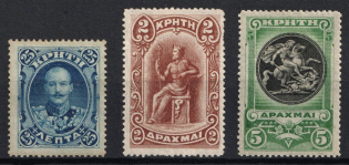 1901 Crete (Mi. 13, 16 - 17, Full Set, CV $70)