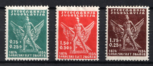 1934 Yugoslavia (Mi. 275 - 277, Full Set, CV $40)