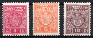 1931 Yugoslavia, Postage Due (Mi. 65l, 67l, 68l, CV $45, MH/MNH)