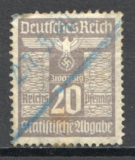 Germany Statistical Fee 20 Pf (Cancelled)