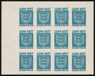 1947 Hanau, Baltic, DP Camp, Displaced Persons Camp, Full Sheet (Wilhelm 1, Bogus, MNH)