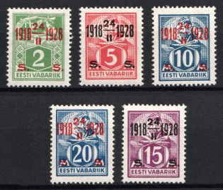 1928 Estonia (Mi. 68 - 72, Full Set, CV $35)