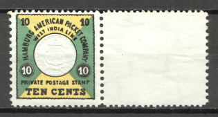 Hamburg-America Packet Company `HAPAG` Private Postage Stamps 10 C (Perf)