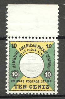 Hamburg-America Packet Company `HAPAG` Private Postage Stamps 10 C (Perf, MNH)