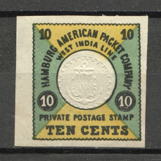 Hamburg-America Packet Company `HAPAG` Private Postage Stamps 10 C (Imperf)