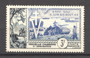 1954 New Caledonia French Colony Airmail (CV $10, Full Set)