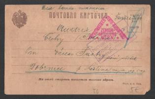 1914-17 Rostov-on-Don Censorship, WWI Censored POW postcard from Rostov-on-Don to Austria with violet boxed handstamp 'Viewed by censor 15' and Vienna cs