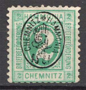 1887 Chemnitz Germany Private Courier Post (Inverted Overprint Error, Cancelled)