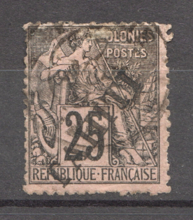1893 Tahiti French Colony 25 C (CV $40, Cancelled)