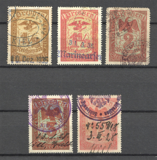 1928-36 Germany Prussia Revenue Stamps (Cancelled)