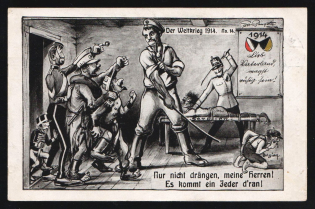 1914-18 'World War I 1914' WWI European Caricature Propaganda Postcard, Europe