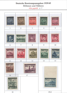 1939 Bohemia and Moravia, Germany (Mi. 1 - 19, Full Set, CV $160, MNH)