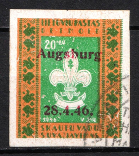 1946 Detmold, Lithuania, DP Camp, Displaced Persons Camp (Wilhelm 4 B, Used, CV $70)