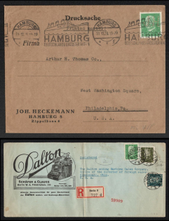1929 Weimar Republic, Germany, Covers (Perfin, Used)