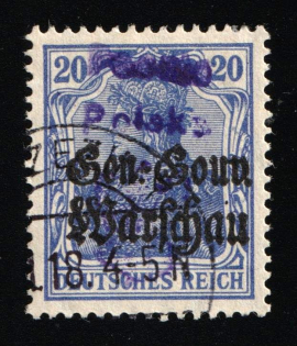 1918 20pf Brzezany Local Issue, Poland (Used)