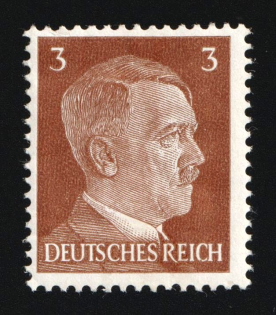 3pf British Anti-German Propaganda, British Propaganda Forgery of Hitler Issue (Mi. 23 A y, White Paper, CV $140)