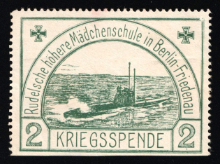 'Another girls' school in Berlin', Donations to the War, Germany, U-Boat WWI Submarine German Propaganda