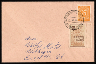 1946 (24th May) Augsburg-Hochfeld, Lithuania, German Post-Office, Baltic DP Camp, Displaced Persons Camp, Cover franked with 25pf, Allied Occupation Zone, Germany (Mi. 927)