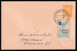 1946 (24th May) Augsburg-Hochfeld, Lithuania, German Post-Office, Baltic DP Camp, Displaced Persons Camp, Cover franked with 25pf, Allied Occupation Zone, Germany (Mi. 927)