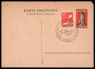 1947 (18 Aug - 7 Sept) Berlin, Germany, Postcard for Freed Polish Prisoners franked with 8pf, Poland (Mi. 23)