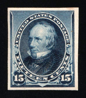 1895 15c Clay, United States, USA (Scott 274P, Dark Blue, Proof, Imperforate, Thick Paper, Undescribed in Catalog)
