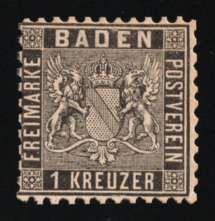 1862 1Kr Baden, German States, Germany (Mi. 13 a, Signed, CV $100)