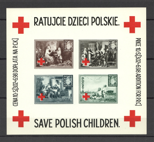 Poland Red Cross Block Sheet (MNH)