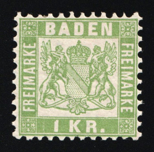 1868 1Kr Baden, German States, Germany (Mi. 23)