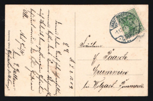 1909 (1 Dec) German Empire, Germany, Postcard from Marienwerder to Wolgast franked with 5pf