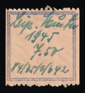 1945 7.50rm Manuscript, Leipzig, Third Reich, Germany, Local Issue