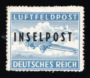 1944 Island Rhodes, Military Mail INSELPOST, Germany (Mi. 8 B II, Signed, CV $100)