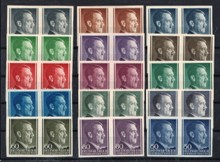 1941-44 General Government, Germany, Pairs (Mi. 71 U - 75 U, 77 U - 81 U, 86 U, 88 U, 110 U - 112 U, 88 U, 110 U - 112 U, Imperforate, CV $220, MNH)