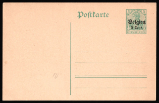 1916 Belgium, German Occupation, Germany, 5c Postal Stationery Postcard (Mint)
