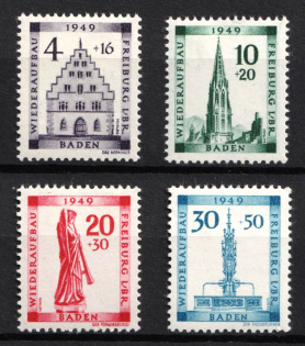 1949 Baden, French Zone of Occupation, Germany (Mi. 38 - 41, Full Set, CV $40)
