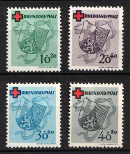 1948 Rhineland-Palatinate, French Zone of Occupation, Germany (Mi. 42 A - 45 A, Full Set, CV $50)