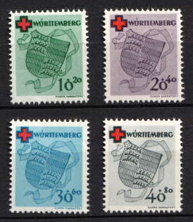 1949 Wurttemberg-Hohenzollen, French Zone of Occupation, Germany (Mi. 40 A - 43 A, Full Set, CV $100)