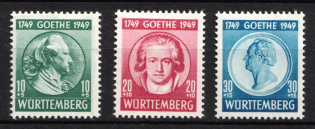 1949 Wurttemberg-Hohenzollen, French Zone of Occupation, Germany (Mi. 44 - 46, Full Set, CV $20)