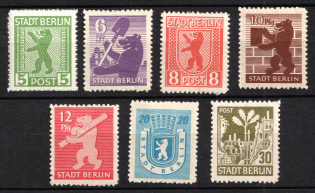 1945 Berlin and Brandenburg, Zone of Occupation, Germany (Mi. 1 AB, 2 B - 7 B, Full Set, CV $40)