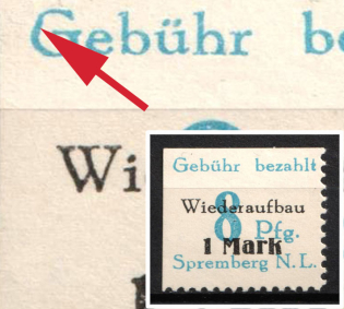 1946 8pf Spremberg (Lower Lusatia), Germany Local Post (Mi. 21 II, 'G' von 'Gebuhr' compressed on left, Unofficial Issue, CV $30)