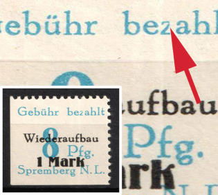 1946 8pf Spremberg (Lower Lusatia), Germany Local Post (Mi. 21 XI, Mutilated 'z' in 'bezahlt', Unofficial Issue, CV $30)