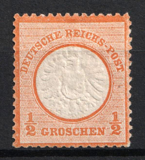 1872 1/2gr German Empire, Large Breast Plate, Germany (Mi. 18, Signed, CV $60)