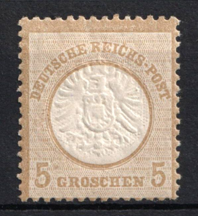 1872 5gr German Empire, Large Breast Plate, Germany (Mi. 22, CV $50)