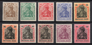 1915-19 German Empire, Germany (Mi. 84 II a - 93 II b, Full Set, CV $50)