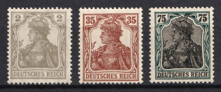 1918-19 German Empire, Germany (Mi. 102, 103, 104 c, Full Set, Signed, CV $60, MNH)