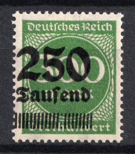 1923 250Tsd on 300m Weimar Republic, Germany (Mi. 293 var, SHIFTED Overprint, MNH)