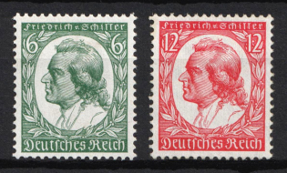 1934 Third Reich, Germany (Mi. 554 - 555, Full Set, CV $120, MNH)
