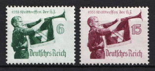 1935 Third Reich, Germany (Mi. 584 x - 585 y, Full Set, CV $50, MNH)