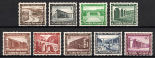 1936 Third Reich, Germany (Mi. 634 y - 642 y, Full Set, CV $100, MNH)