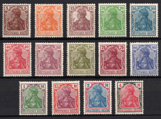 1920-21 Weimar Republic, Germany (Mi. 140 b - 153, Full Set, CV $30)